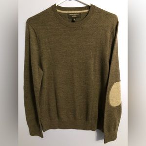 Banana Republic Olive Green Khaki Merino Wool Blend Crewneck Sweater Size Small